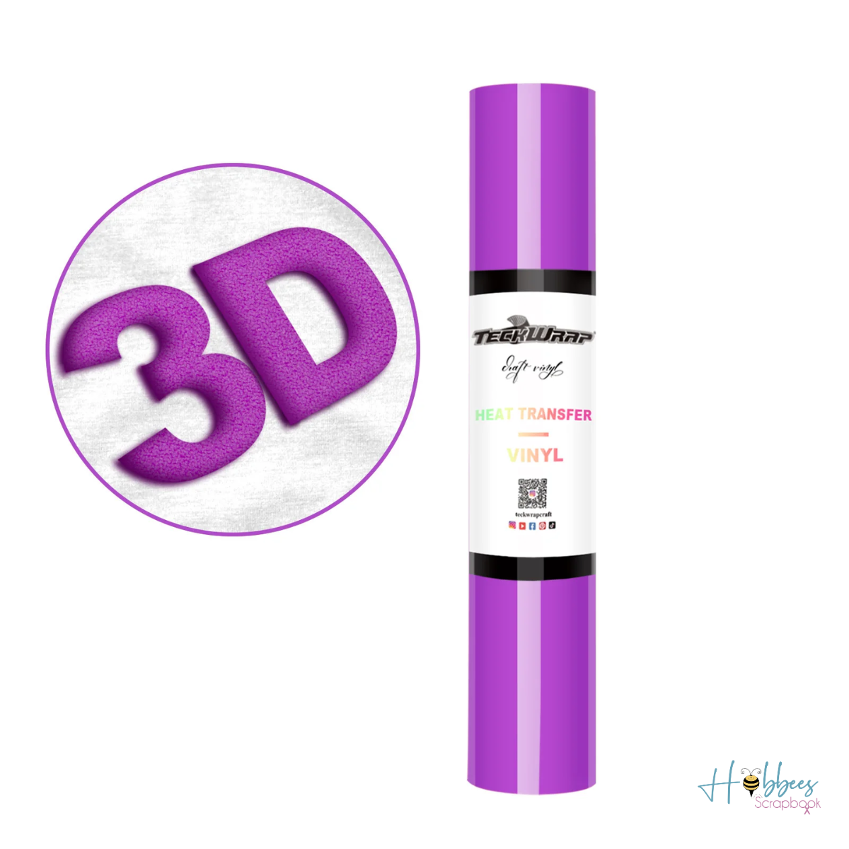 Purple Puff Heat Transfer Vinyl / Vinil Termoadhesivo 3D Púrpura Viniles Teckwrap