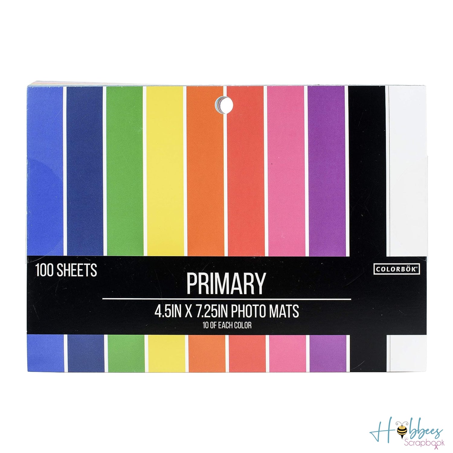 Primary Photo Mats / 100 Hojas Cartulina Colores 4.5&quot; x 7.25&quot; Papel American Crafts