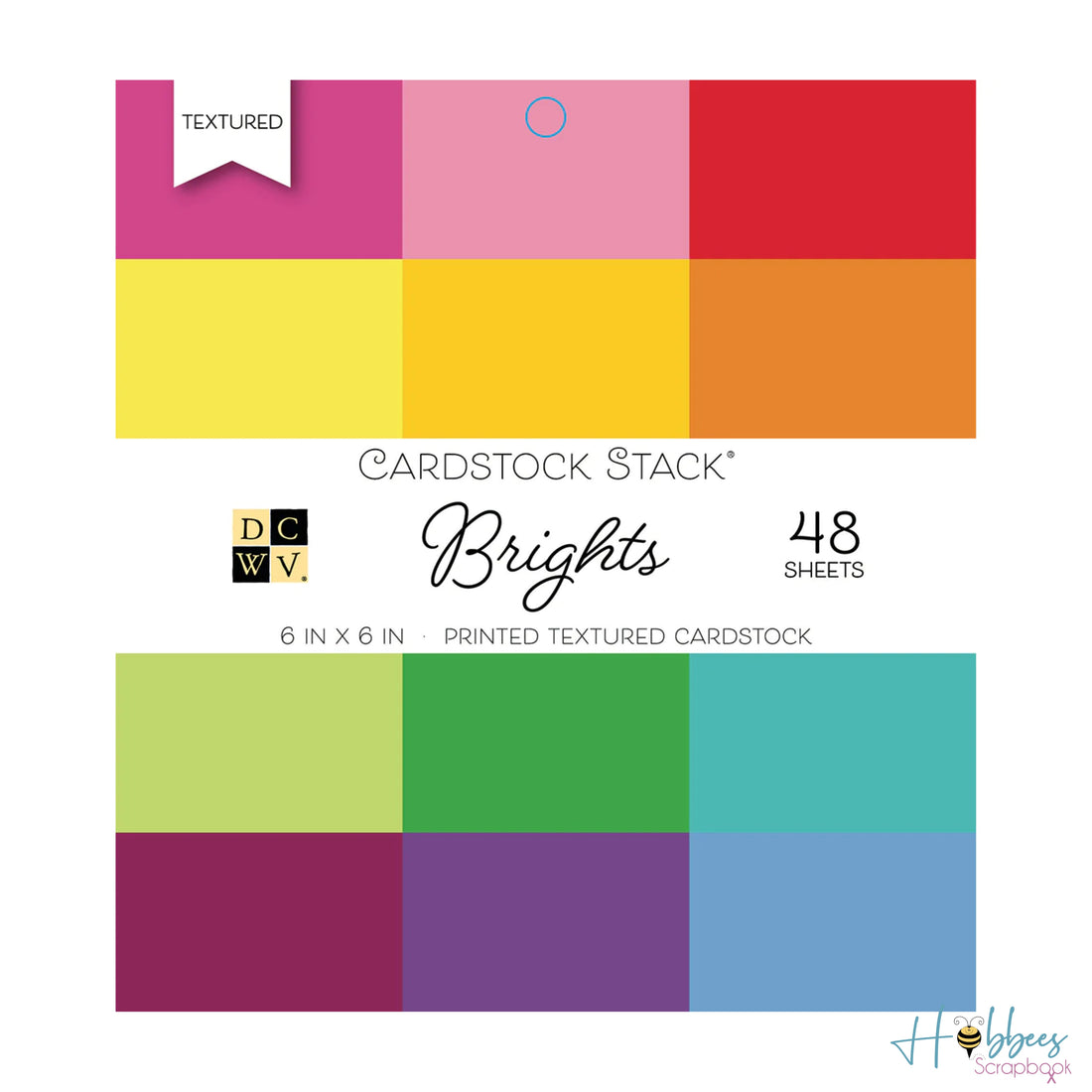 Brights Cardstock Stack 6&quot; /  Block Cartulina Texturizada Colores Sólidos Papel DCWV