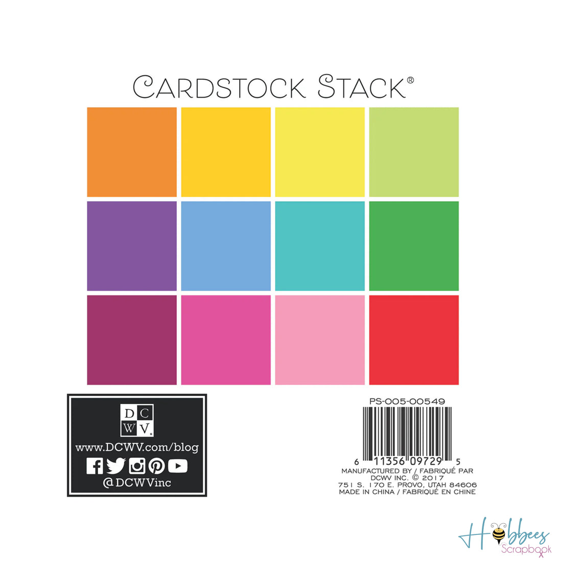 Brights Cardstock Stack 6&quot; /  Block Cartulina Texturizada Colores Sólidos Papel DCWV