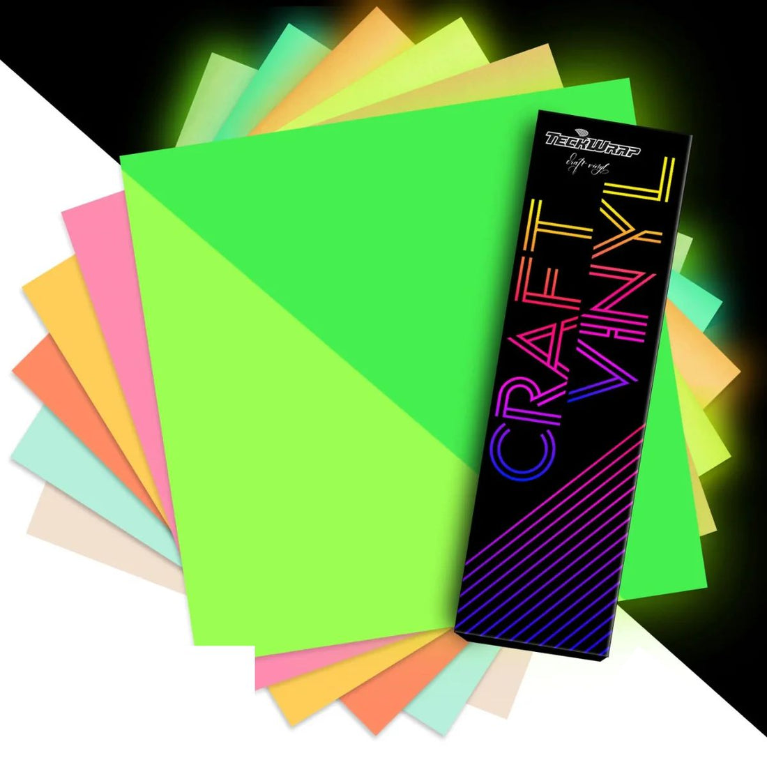 Glow In The Dark Vinyl Sheets Pack / 6 Hojas De Vinil Que Brillan En La Oscuridad Viniles Teckwrap