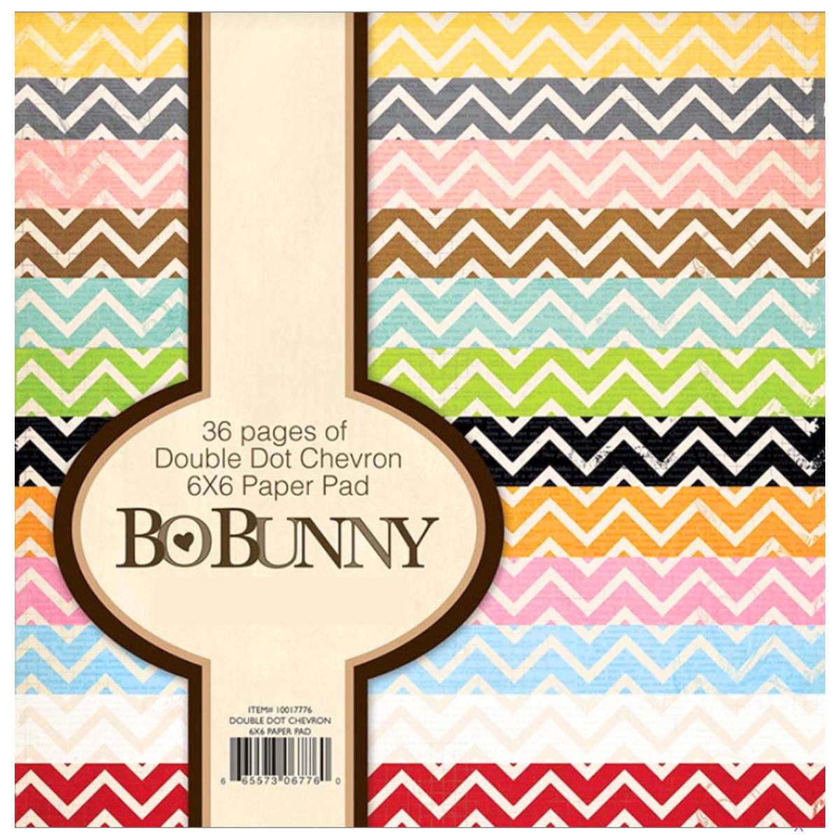 Double Dot Chevron Paper Pad 6&quot; / Block de Papel de Colores Zig Zag Papel BoBunny