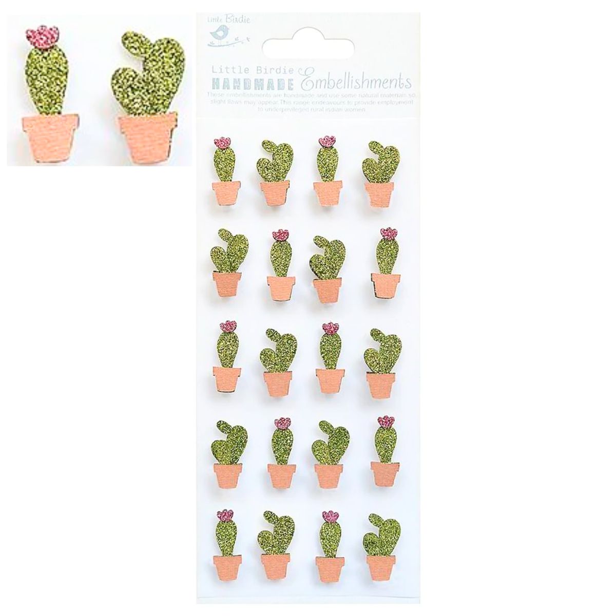 Mini Cactus 3D Stickers / Pegatinas Cactus Stickers Little Birdie