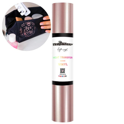 PU Heat Transfer Vinyl Rose Gold  / Vinil De Transferencia De Calor Oro Rosa Viniles Teckwrap