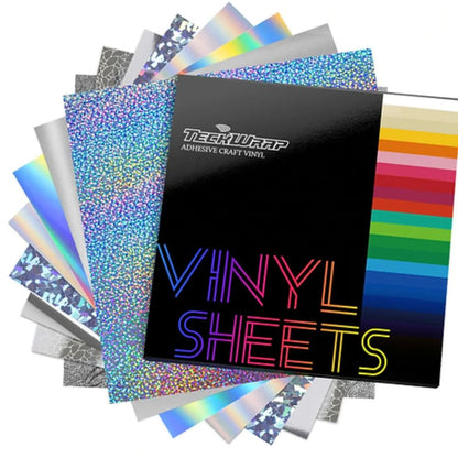 Silver Sheets Pack / 8 Hojas de Vinil Adhesivo Variado Color Plata Viniles Teckwrap