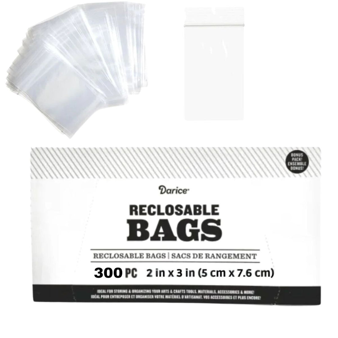 Reclosable Bags 2 x 3 pulg / 300 Bolsas Resellables Bolsas Darice