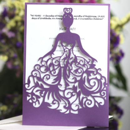 Suaje Para Invitaciones de Mujer con Vestido Calado Dados de Corte / Suajes / Troqueles Hobbees