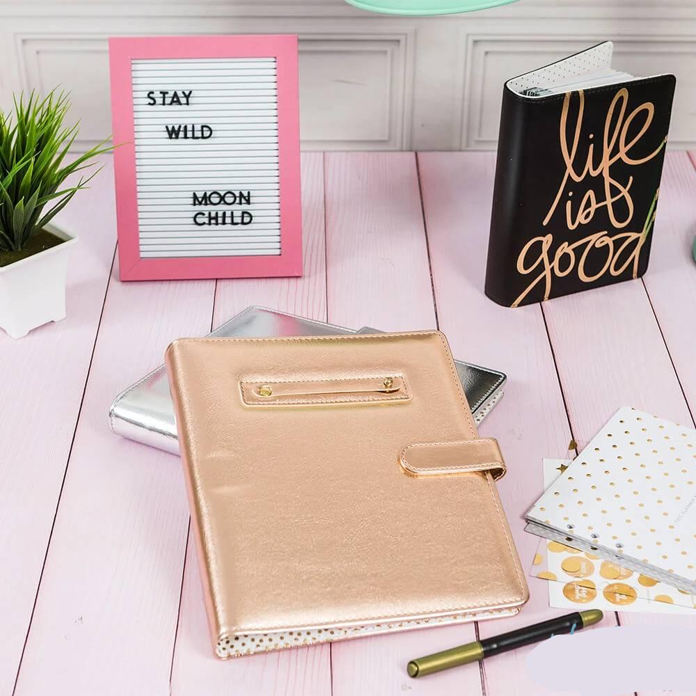 Moment Maker Planner System Binder Rose Gold / Agenda de Diario color Rosa Oro Agendas y Journals American Crafts