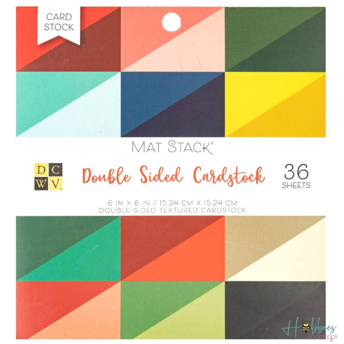 Cardstock Mat Stack / Block Cartulina de Colores Doble Cara 6&quot; Papel DCWV