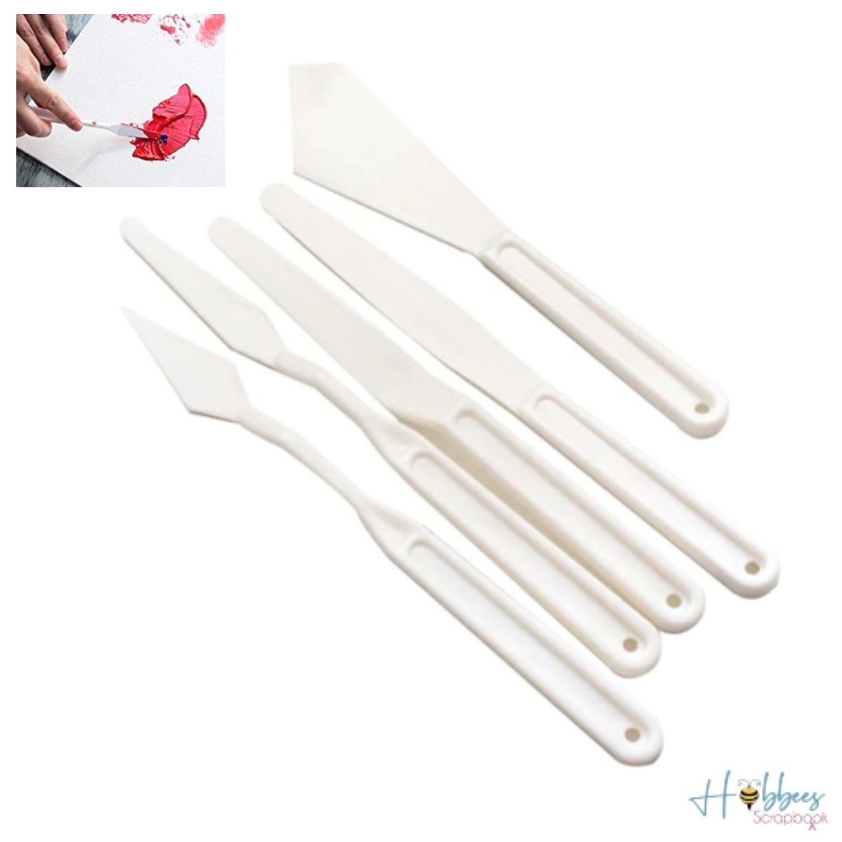 Plastic Knife Set / Set 5 de Espátulas de Plástico Pinceles y Brochas Art Supply Basics