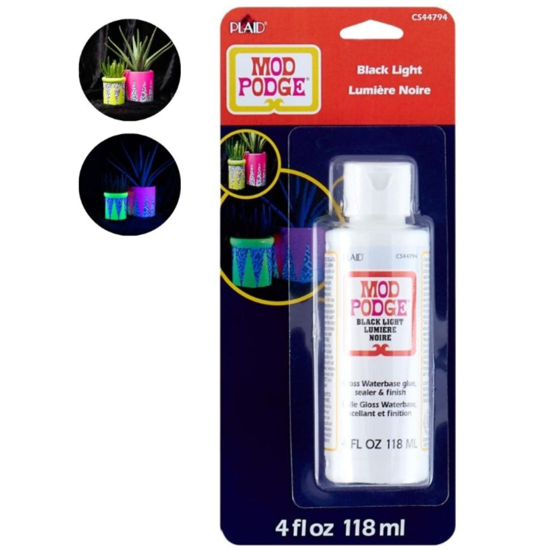 Black Light Mod Podge / Pegamento Brilla en Luz Negra Adhesivos / Pegamentos Plaid