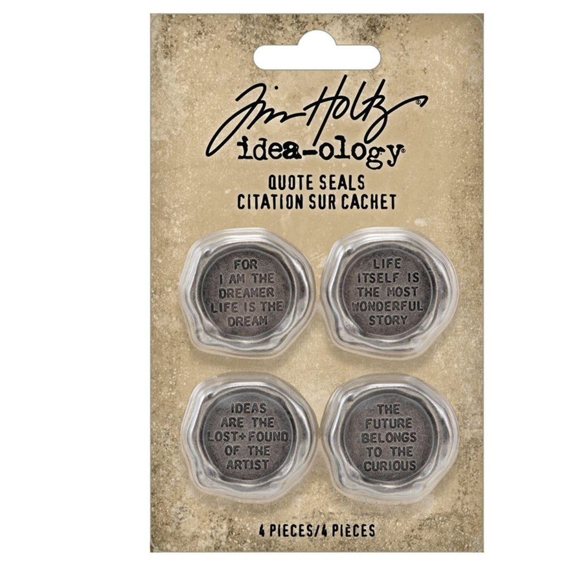 Idea-Ology Metal Quote Seals / Sellos de Metal Tipo Lacre Adornos / Embellishments Tim Holtz - Advantus