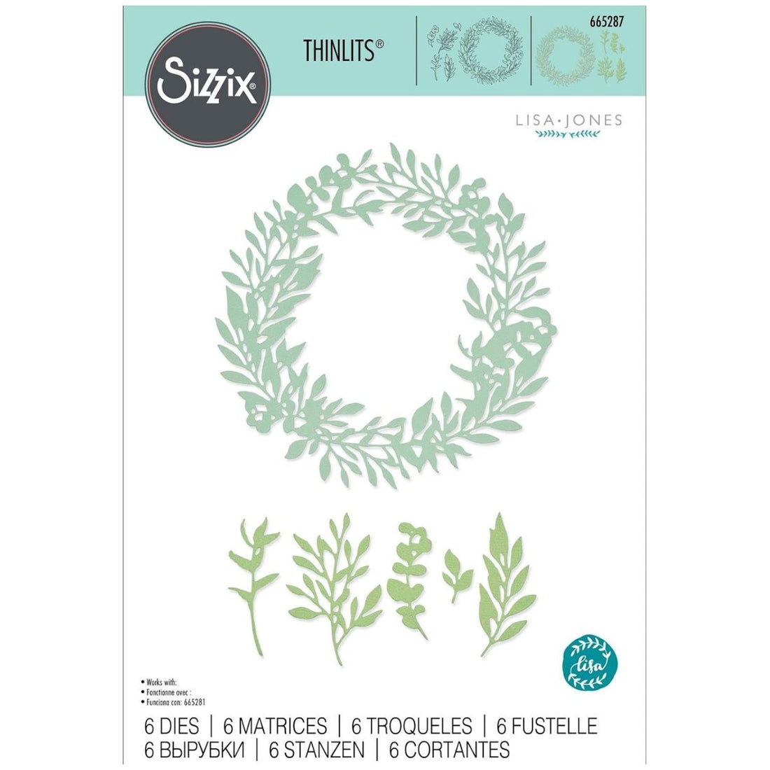 Thinlits Wild Leaves Wreath / Suajes de Hojas y Corona de Hojas Dados de Corte / Suajes / Troqueles Sizzix