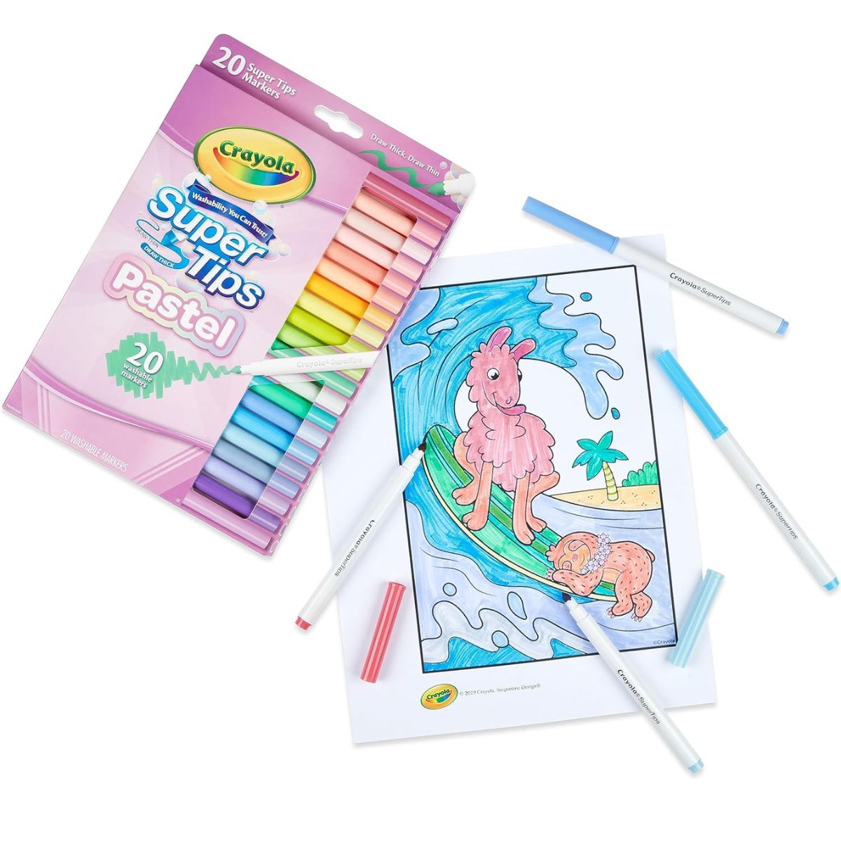 Washable Super Tips Markers Pastels / 20 Marcadores Lavables Colores Pastel Marcadores & Plumones Crayola