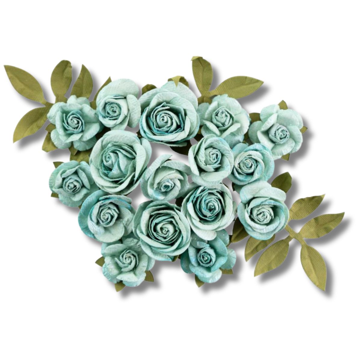 Ocean Mist Paper Flowers / Flores de Papel Adornos / Embellishments Little Birdie