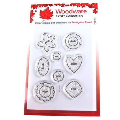 Singles Buttons Clear Stamps / Sellos de Botones Sellos Woodware Craft Collection