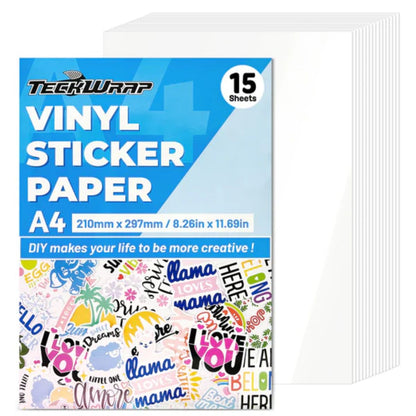 Inkjet Printable Sticker Vinyl Glossy White / Vinil Imprimible Blanco Brillane Waterproof Viniles Teckwrap