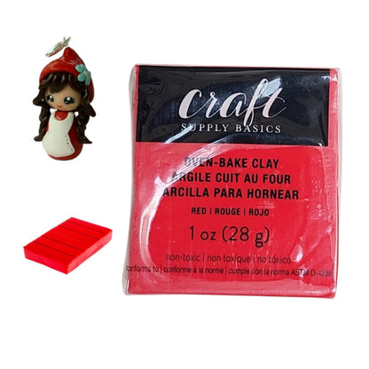 Oven-Bake Clay Red / Arcilla para Hornear Rojo Modelado Craft Supply Basics