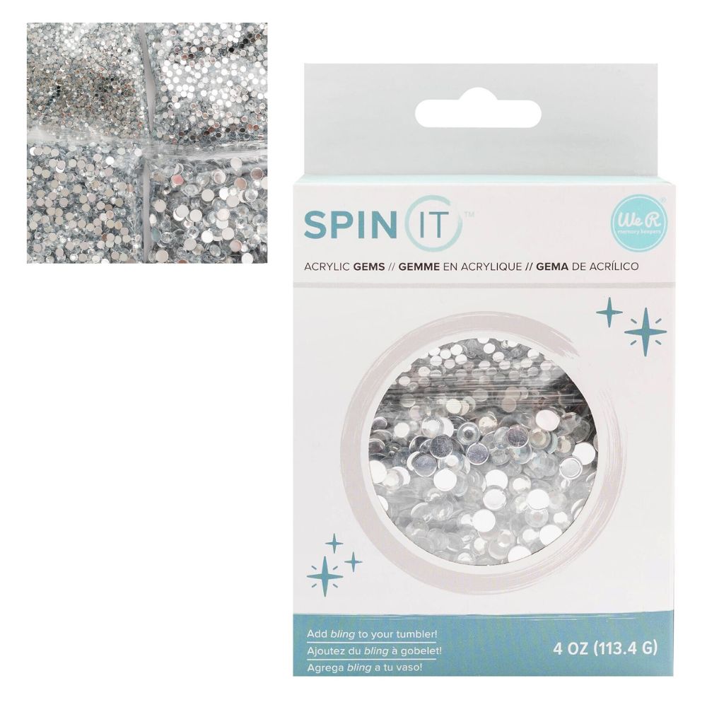 Spin It Clear Acrylic Gems / Gemas de Acrílico Transparente Accesorios We R Memory Keepers