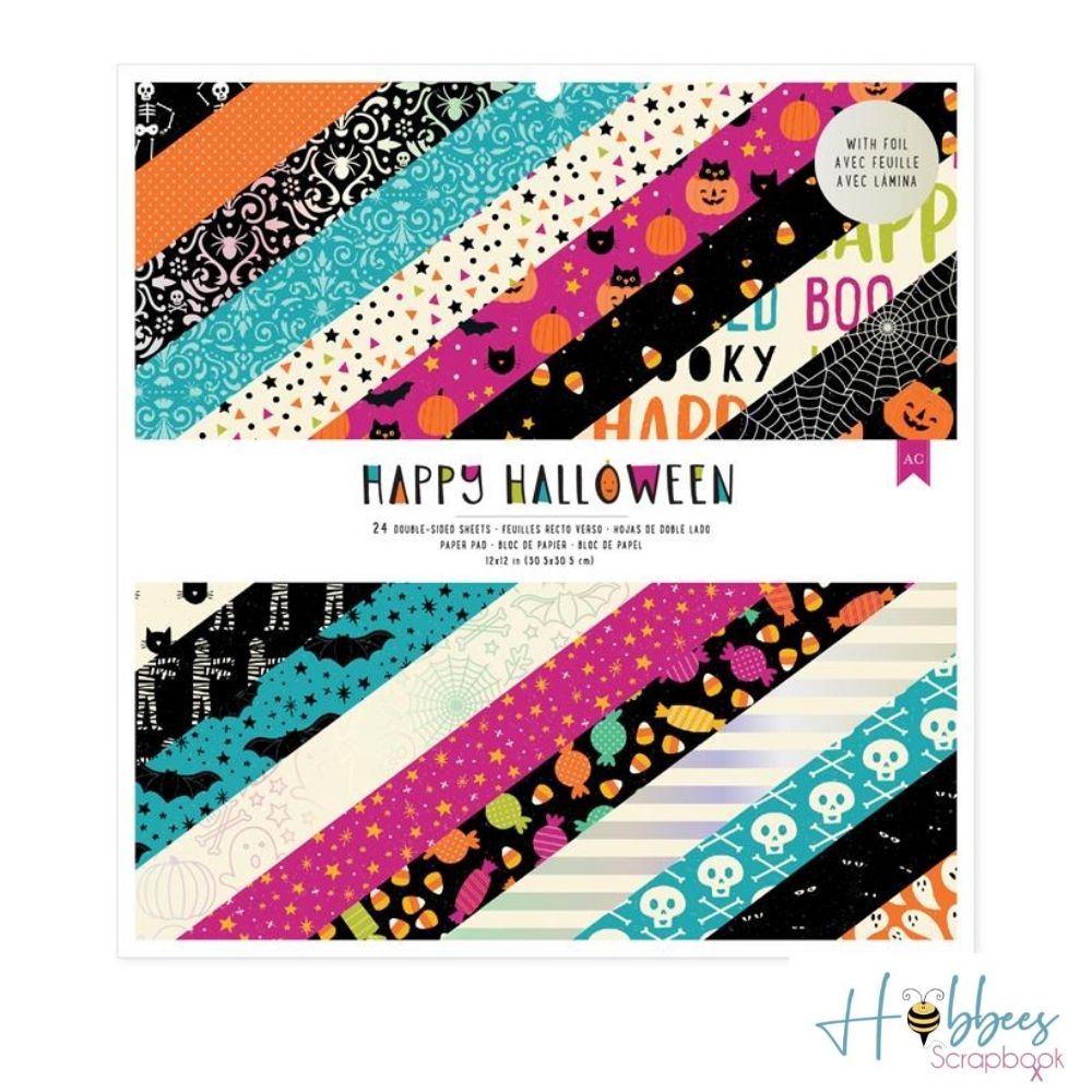 Happy Halloween 12pulg Paper Pad / Block Cartulina Doble Cara Halloween Papel American Crafts