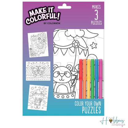 Color Your Own Puzzles Critters / Colorea tu propio Rompecabezas Animales Regalos Colorbok