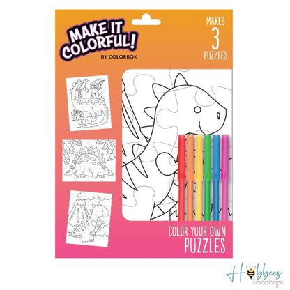 Color Your Own Puzzles Dinosaurs / Colorea tu propio Rompecabezas Dinosaurios Regalos Colorbok