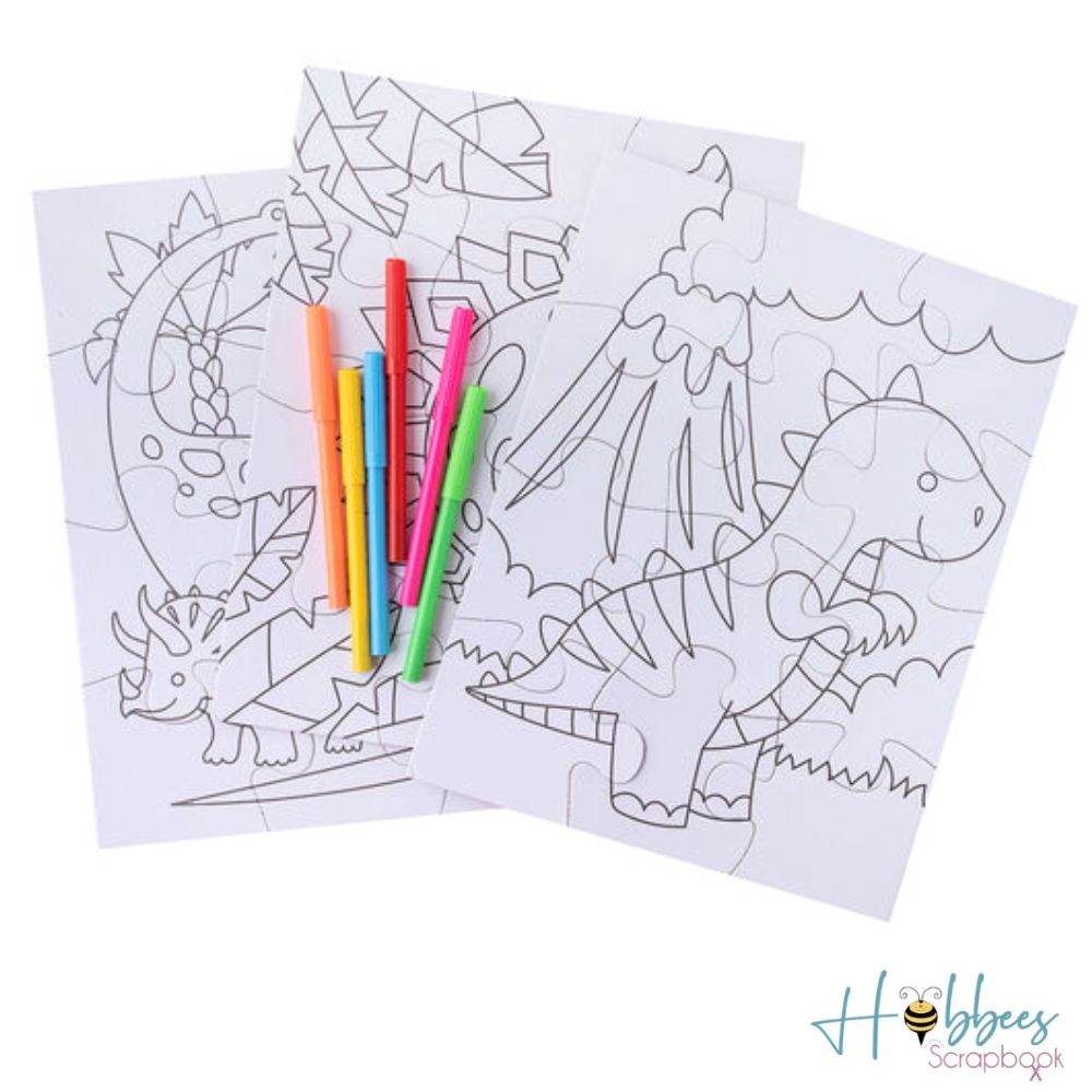 Color Your Own Puzzles Dinosaurs / Colorea tu propio Rompecabezas Dinosaurios Regalos Colorbok