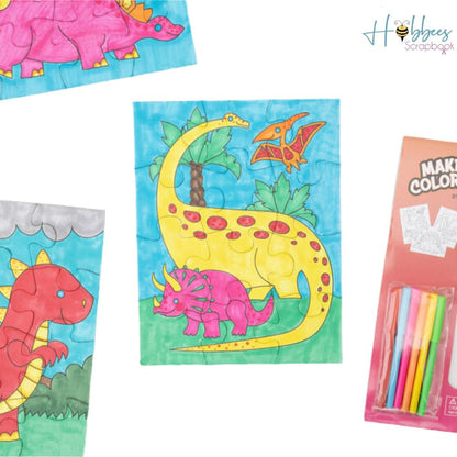 Color Your Own Puzzles Dinosaurs / Colorea tu propio Rompecabezas Dinosaurios Regalos Colorbok