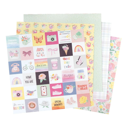 Double-Sided Paper Pad 12&quot; Rainbow Avenue / Block de Papel Doble Cara Papel American Crafts