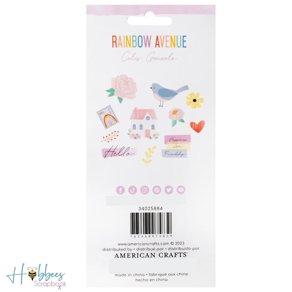 Rainbow Avenue Puffy Stickers / Estampas en 3D Decorativas Stickers American Crafts