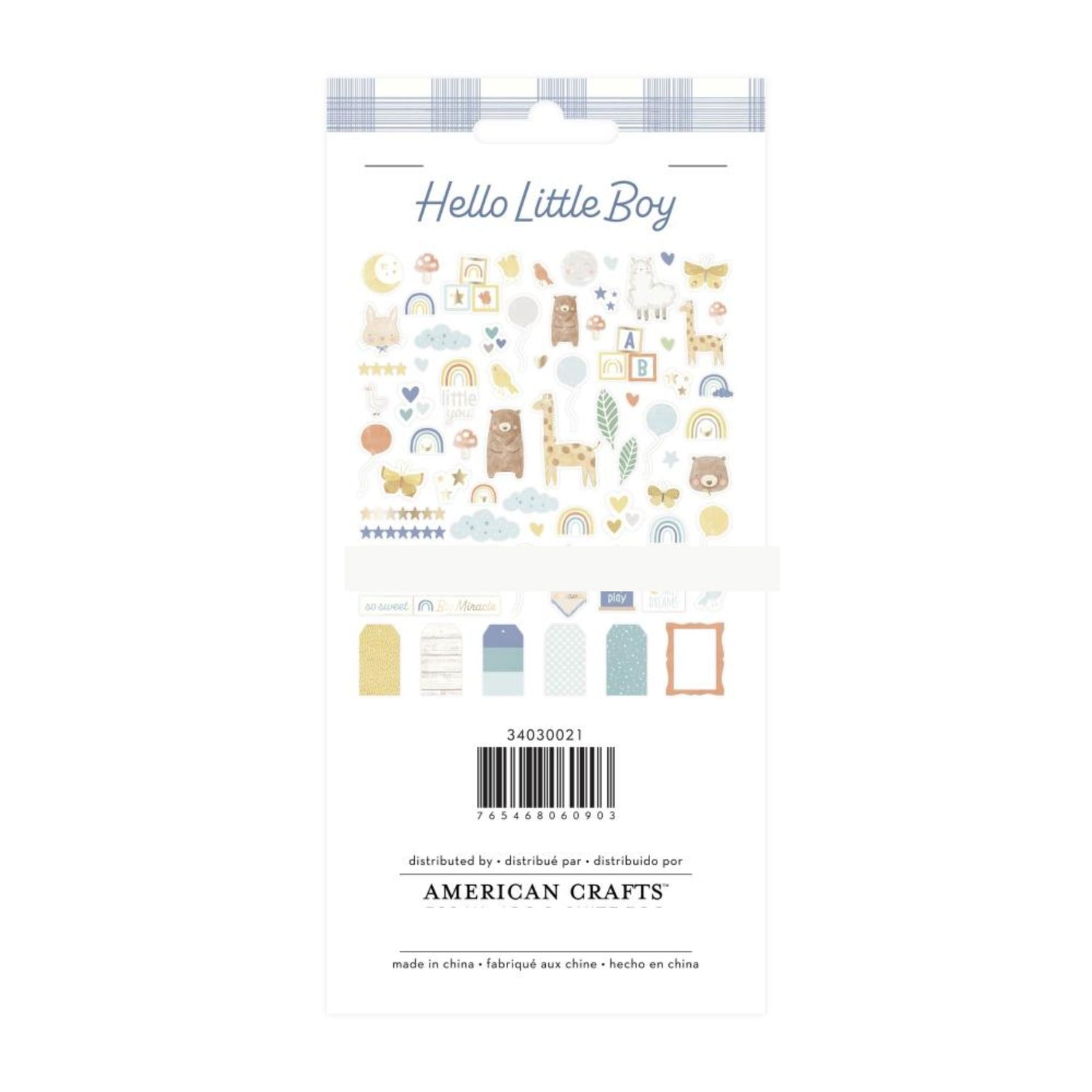 Hello Little Boy Ephemera Die-Cuts / Recortes Decorativos de Cartulina Adornos / Embellishments American Crafts