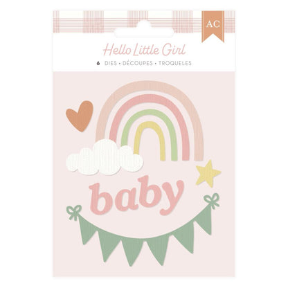 Hello Little Girl Metal Die Set / Juego de Suajes Dados de Corte / Suajes / Troqueles American Crafts