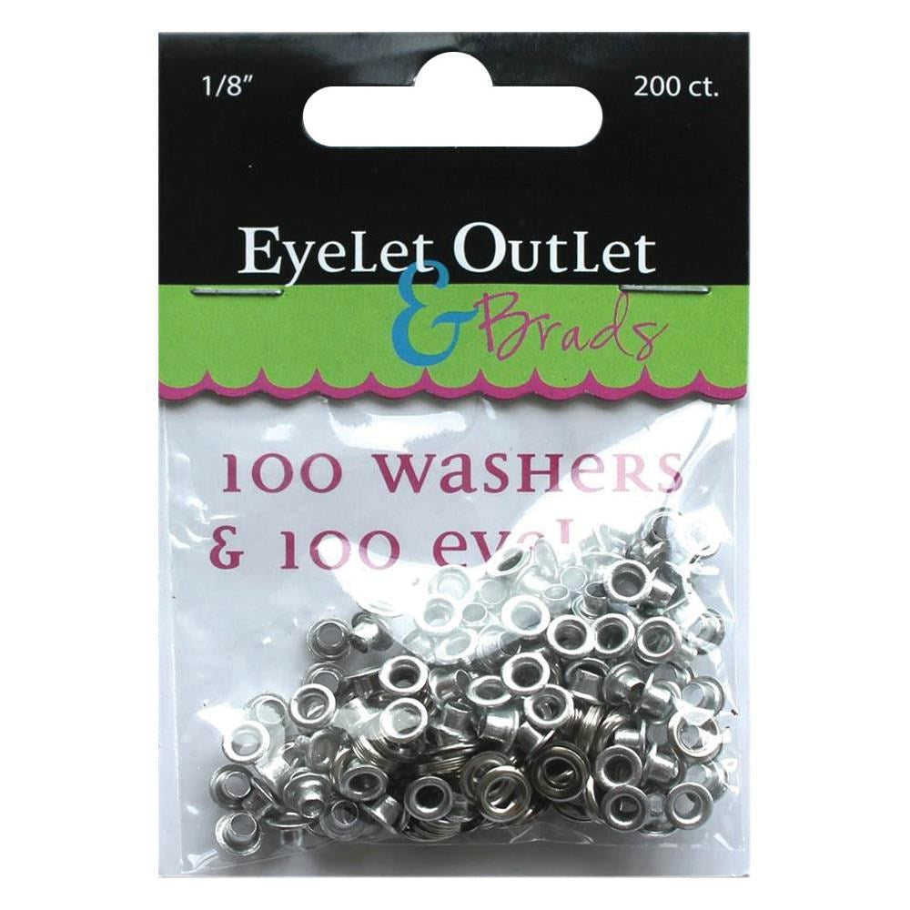 Eyelets &amp; Washers 1/8 inch / 100 Ojillos y 100 Arandelas Adornos / Embellishments Eyelet Outlet