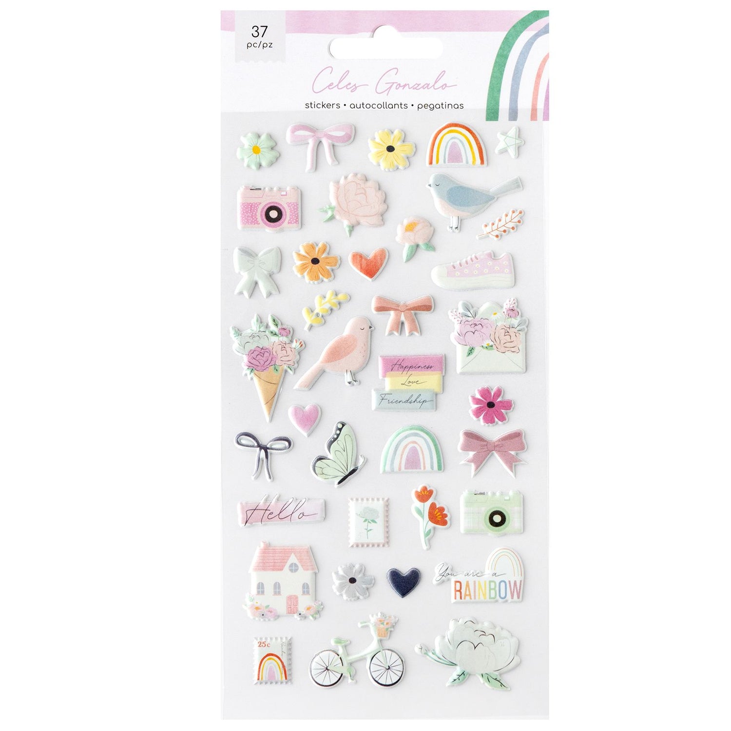 Rainbow Avenue Puffy Stickers / Estampas en 3D Decorativas Stickers American Crafts