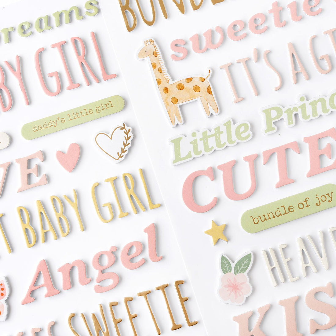 Hello Little Girl Thickers Phrase / Pegatinas Frases Hola Pequeña Stickers American Crafts