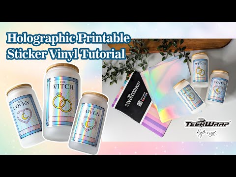 Holo Inkjet Printable Sticker Vinyl / 15 Hojas de Vinil Imprimible Holográfico