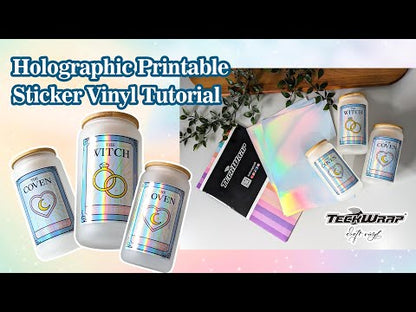 Holo Inkjet Printable Sticker Vinyl / 15 Hojas de Vinil Imprimible Holográfico