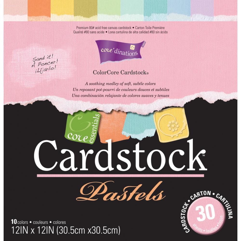 Pastels Cardstock Pad 12 X 12 / Cartulina Texturizada en Colores Pastel Descontinuado Core&