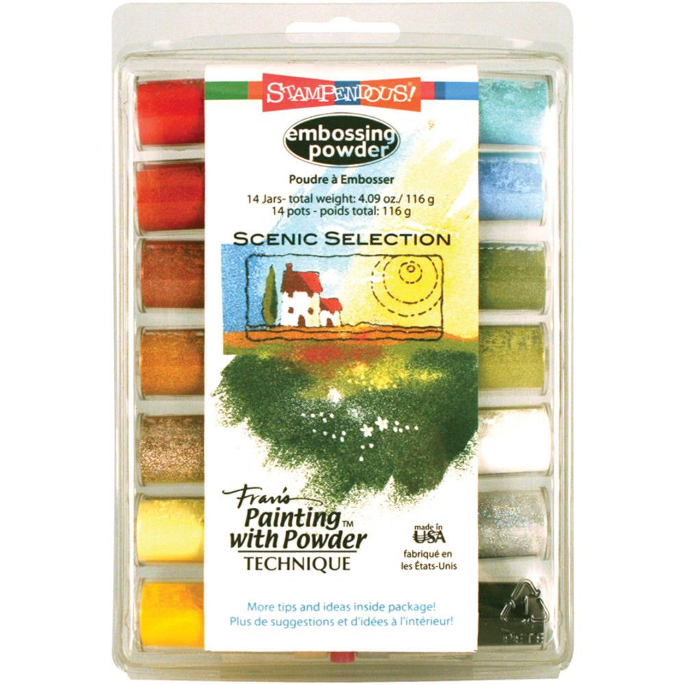 Embossing Powder Scenic Set 14 Pc. / Paquete de Polvos de Relieve Polvos de Embossing Stampendous