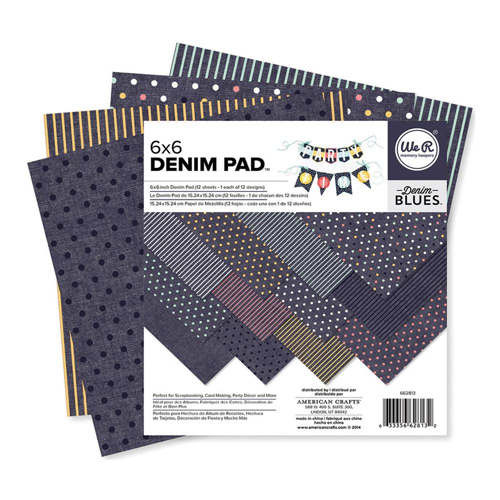 Denim Blues Paper Pad / Block de Papel Mezclillas 6 x 6 Descontinuado We R Memory Keepers