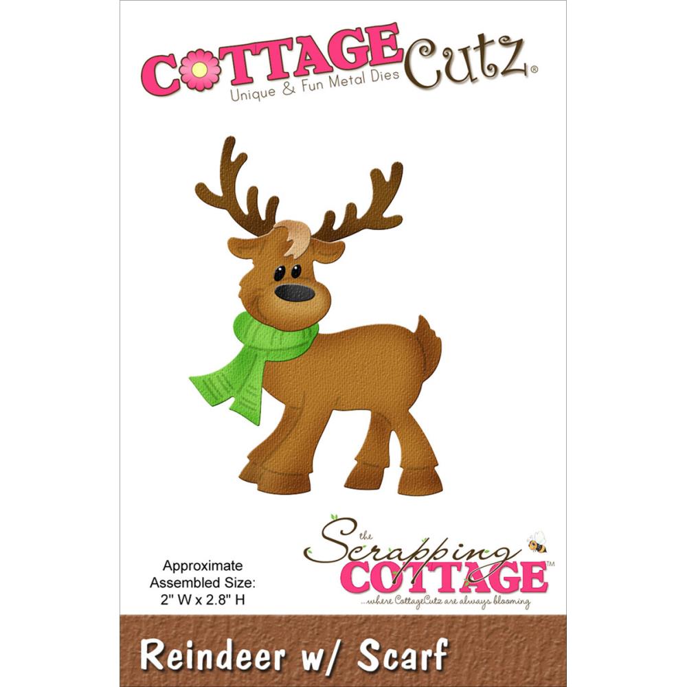 Reindeer W/Scarf Die /  Suaje de Venado con Bufanda Dados de Corte / Suajes / Troqueles Cottage Cutz