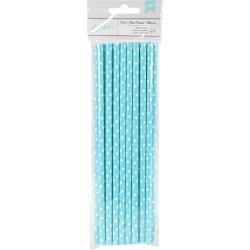 Paper Straws Pool Blue / Popotes de Papel Decorativo Azules Adornos / Embellishments American Crafts