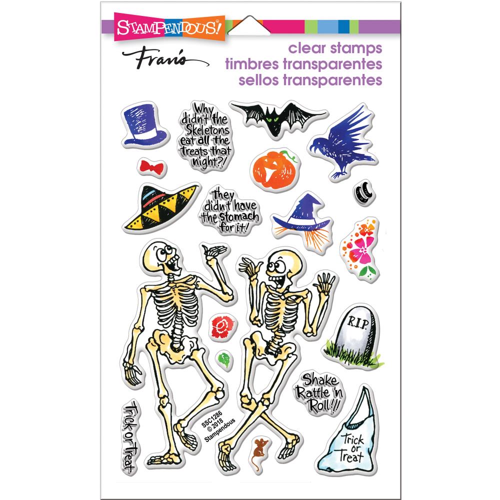 Perfectly Clear Stamps Skeleton Humor / Sellos de Polímero Esqueletos Sellos Stampendous