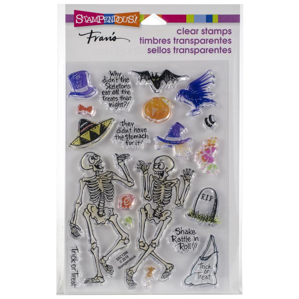 Perfectly Clear Stamps Skeleton Humor / Sellos de Polímero Esqueletos Sellos Stampendous