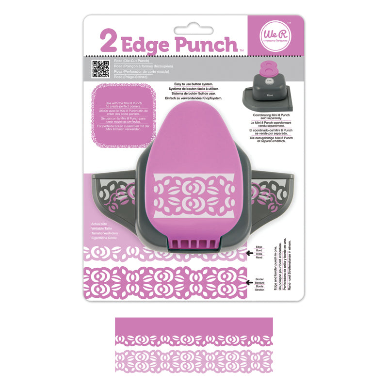 2 Edge and Border Punch Rose / Perforadora de Orilla y Borde Rosa Descontinuado We R Memory Keepers