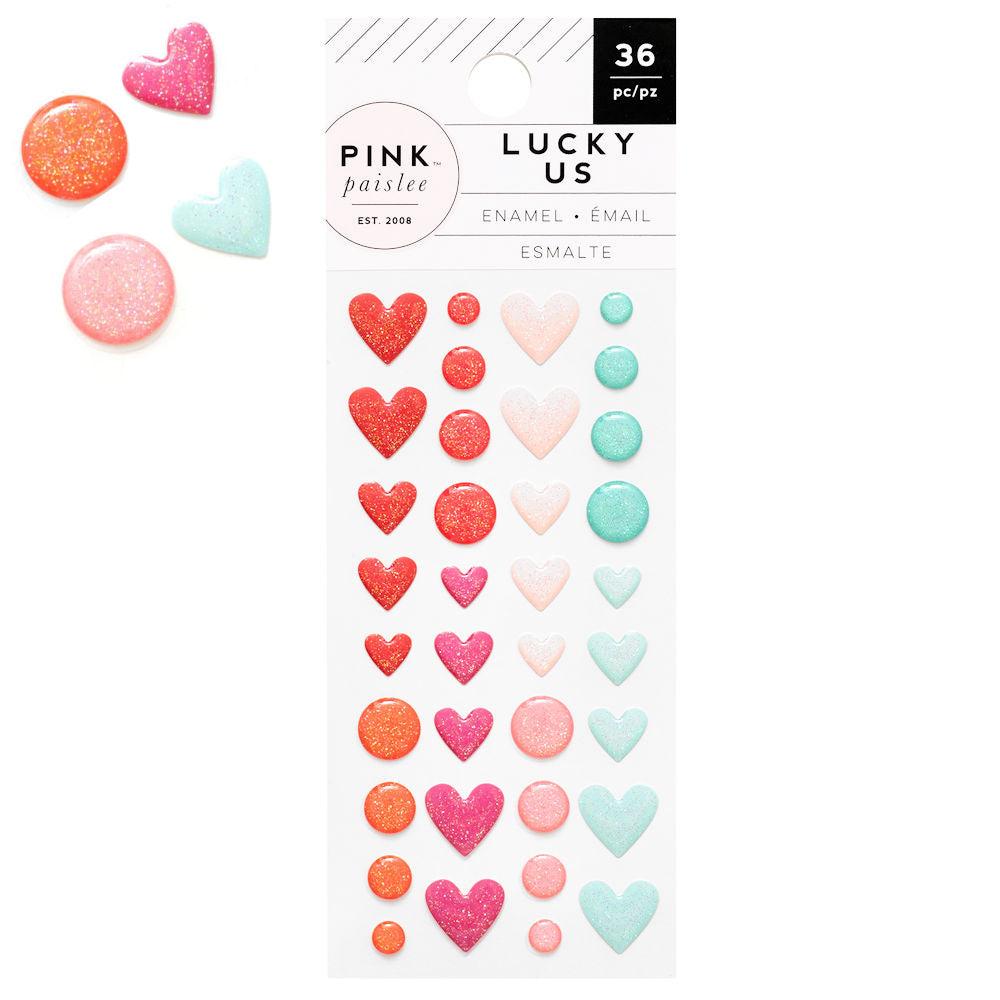 Lucky Us Ennamel Dots / Estampas en 3D Decorativas Stickers Pink Paislee