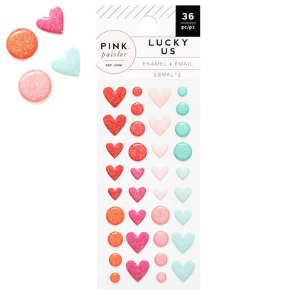 Lucky Us Ennamel Dots / Estampas en 3D Decorativas Stickers Pink Paislee