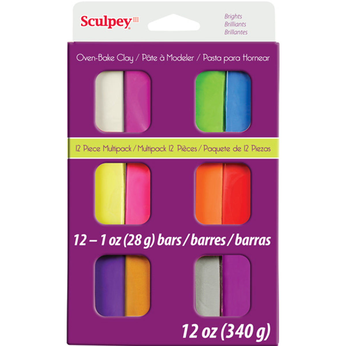 Sculpey 3 Kit Set 12 Colores Arcilla Polimerica Masa Modelar - Hobbees