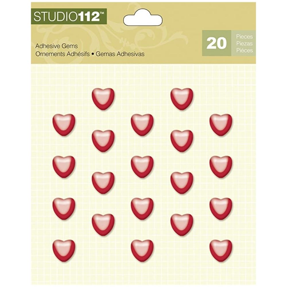 Heart Adhesive Gems / Gemas Adhesivas de Corazón Adornos / Embellishments Studio 112