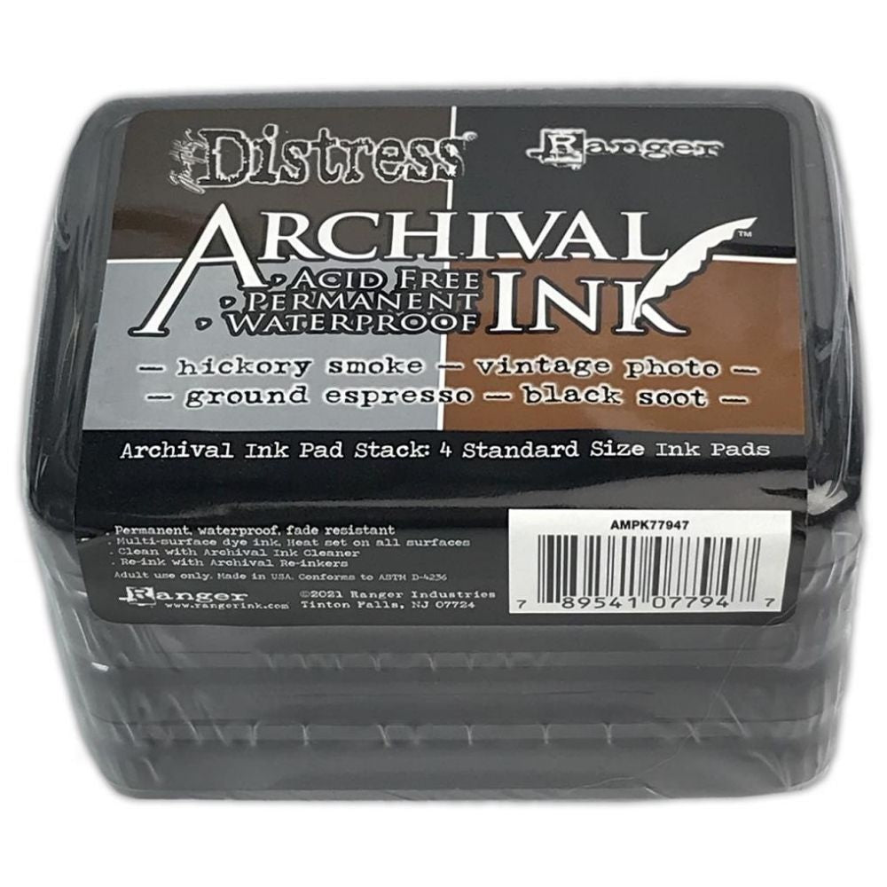 Distress Archival Ink Pad Stack / Cojines de Tinta para Sellos Colores Tierra Tintas Ranger